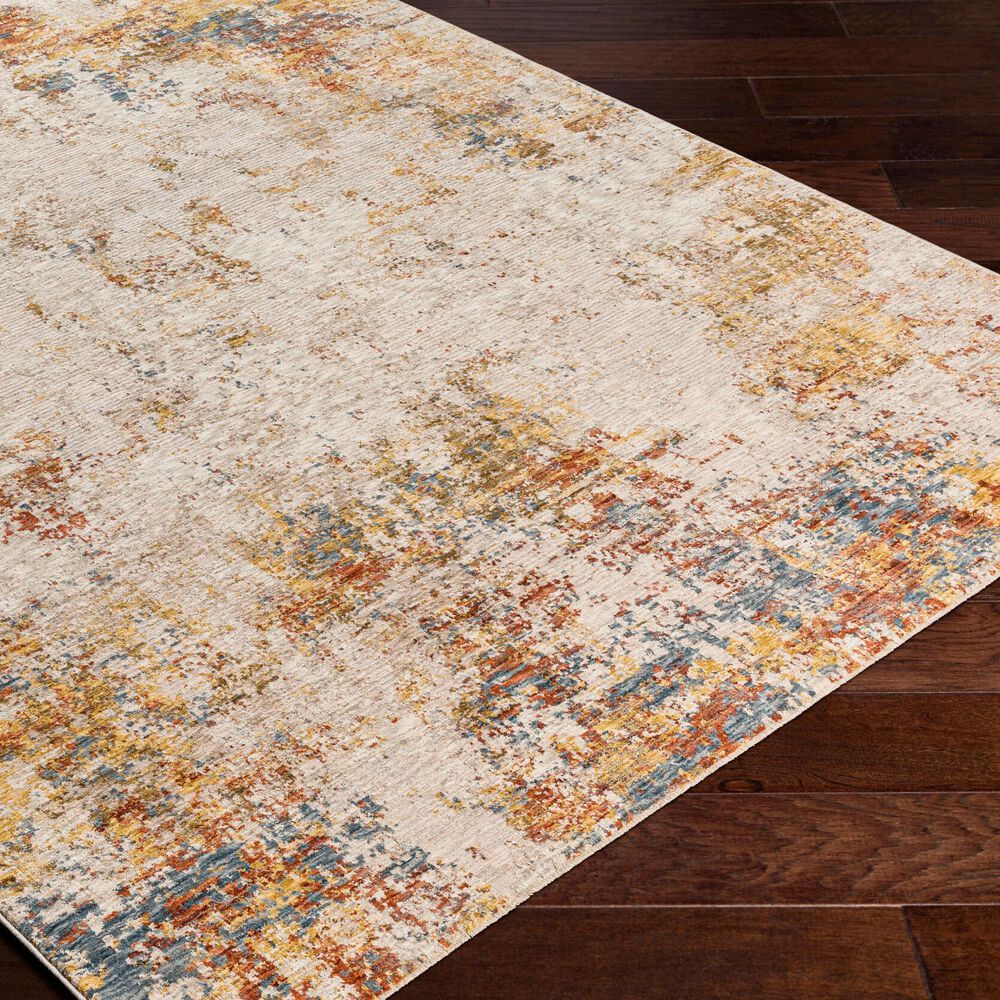 Surya Reina Light Gray, Cream, Medium Gray, Denim, Rust, Mustard and Olive 2&#39;7&quot; x 10&#39; Runner, , large