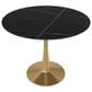 Leisuremod Leisuremod Bristol 31 round dining table Gold base with Black Sintered stone Top, , large