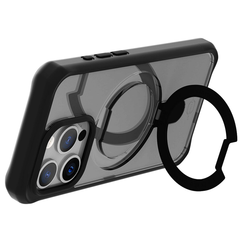 ITSkins Hybrid R MagSafe Case for Apple iPhone 15 Pro Max with Stand in Black and Transparent, , large