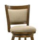Armen Living Aiden Swivel Counter Height Stool with Gray Upholstery in Sepia Brown, , large