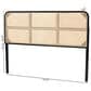 Baxton Studio Lainer Queen Panel Headboard in Black and Natural Brown, , large