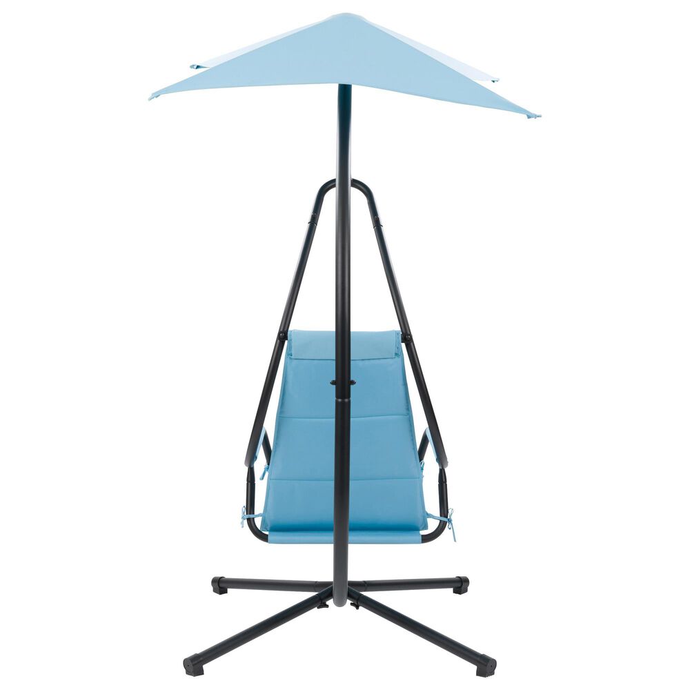 CorLiving Kingsley Chaise Lounge Chair with Canopy in Light Blue, , large