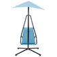CorLiving Kingsley Chaise Lounge Chair with Canopy in Light Blue, , large