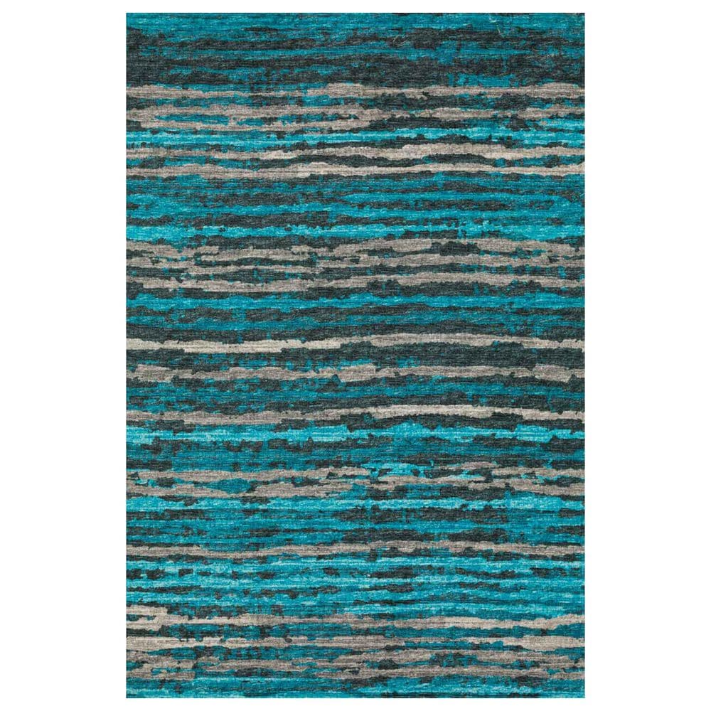 Dalyn Rug Company Brisbane Striped 5" x 7"6" Teal Area Rug, , large