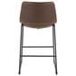 Lumisource Duke Fixed-Height Counter Stool with Espresso and Orange Cushion in Black, , large