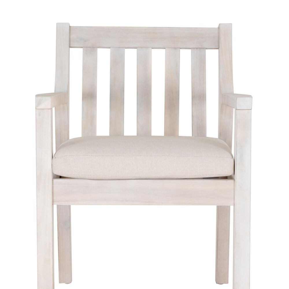 Linon Home Decor Teagon Patio Arm Chair with Beige Cushion in Natural (Set of 2), , large