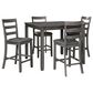 Signature Design by Ashley Bridson 5-Piece Counter Height Dining Set in Medium Charcoal Gray, , large
