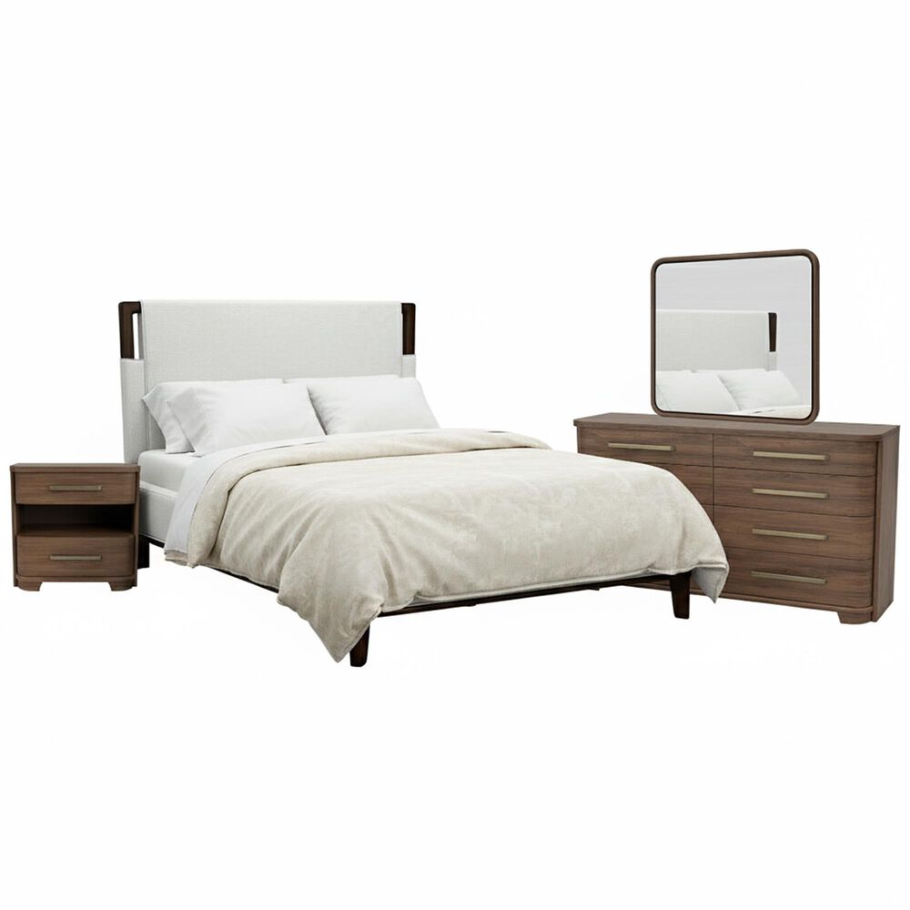 Riverside Furniture Delia 4-Piece Queen Panel Bedroom Set in Nouveau Walnut, , large
