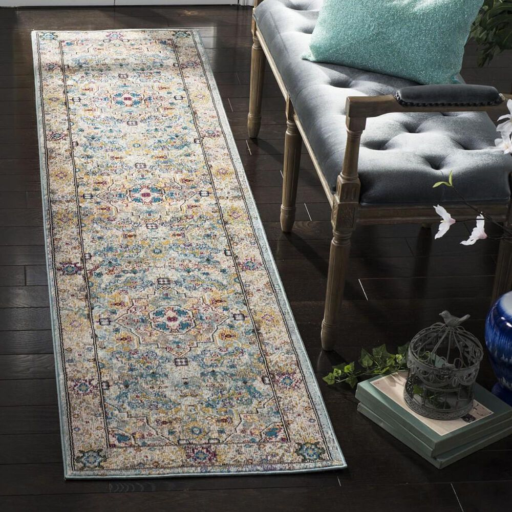 Safavieh Aria 2&#39; x 12&#39; Beige and Blue Runner, , large