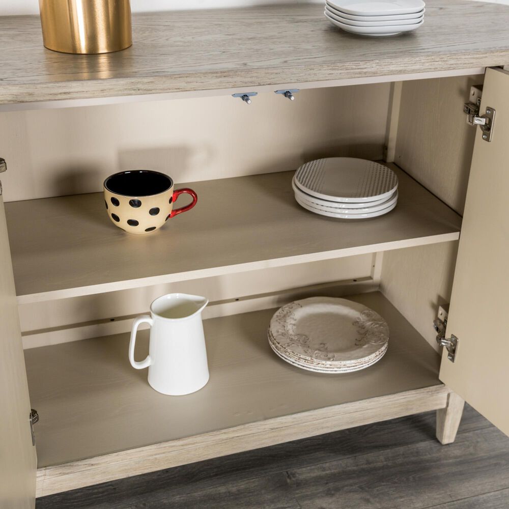 Furniture of America Sterling West 3-Door Server in White Oak, , large