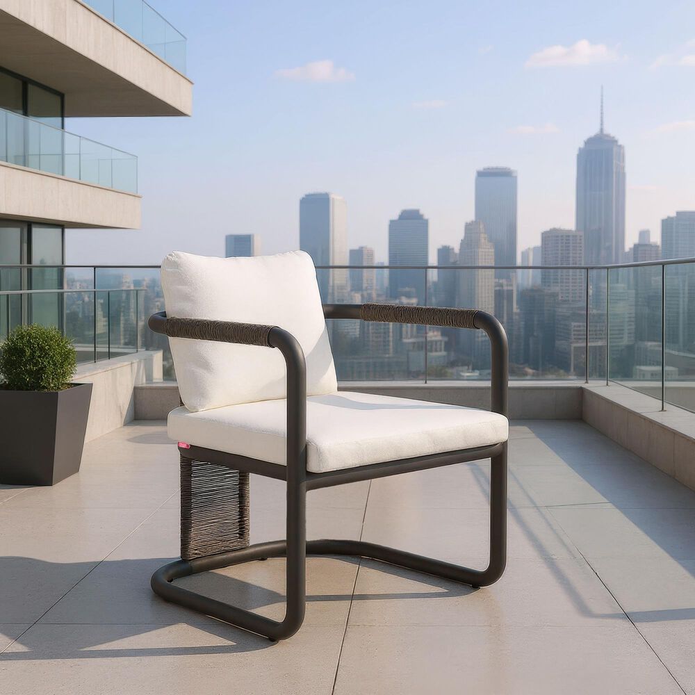Zuo Modern Ciel Outdoor Dining Chair in Ivory (Set of 2), , large