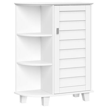 RiverRidge Home Brookfield 1-Door Floor Cabinet with Side Shelves in White, , large