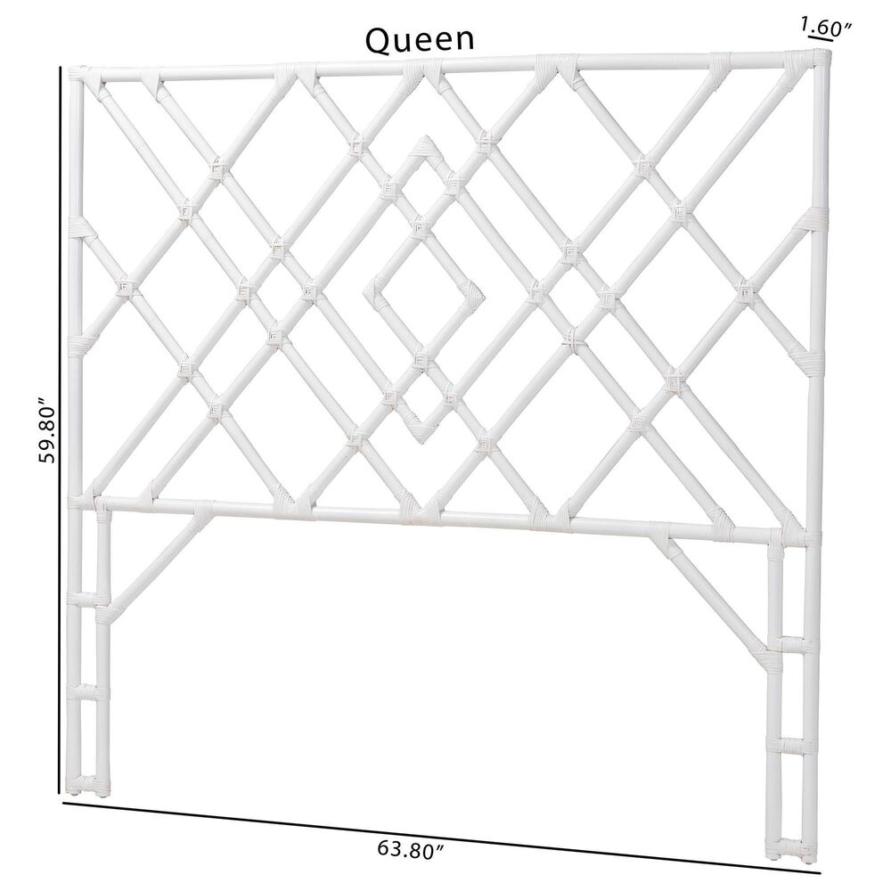 Baxton Studio Lavali Queen Standalone Headboard in White, , large