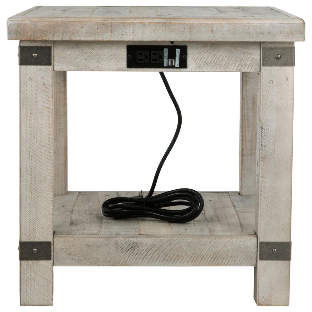 Ashley Carynhurst Rectangular End Table in White Wash Gray, , large