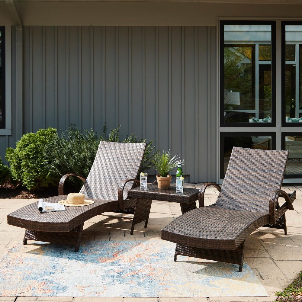 Ashley Kantana Patio Chaise Lounge in Brown &#40;Set of 2&#41;, , large