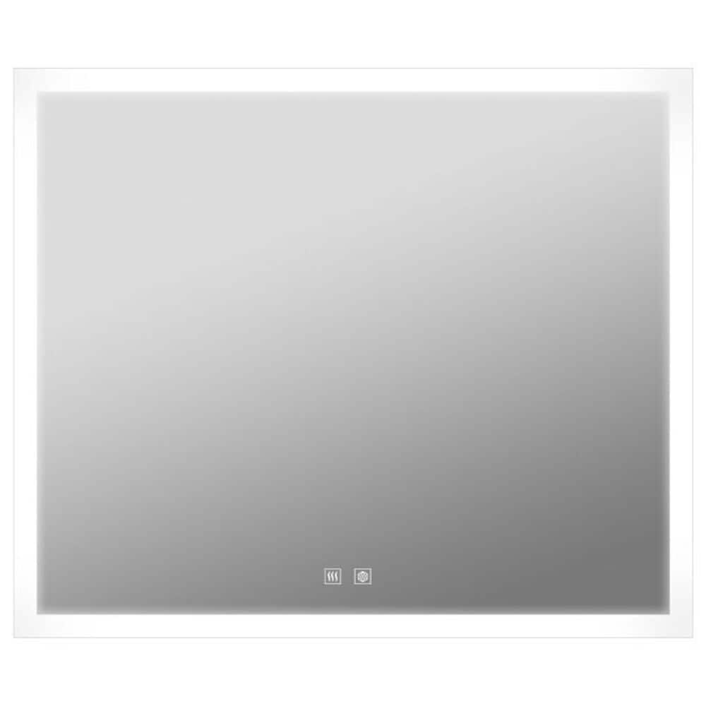 Lexora Home Aurorium 30" x 28" LED Vanity Mirror in White, , large