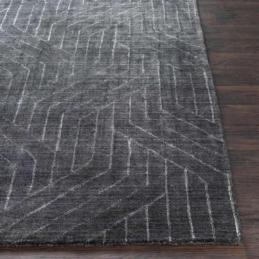 Surya Hightower 4&#39; x 6&#39; Charcoal, Black and White Area Rug, , large