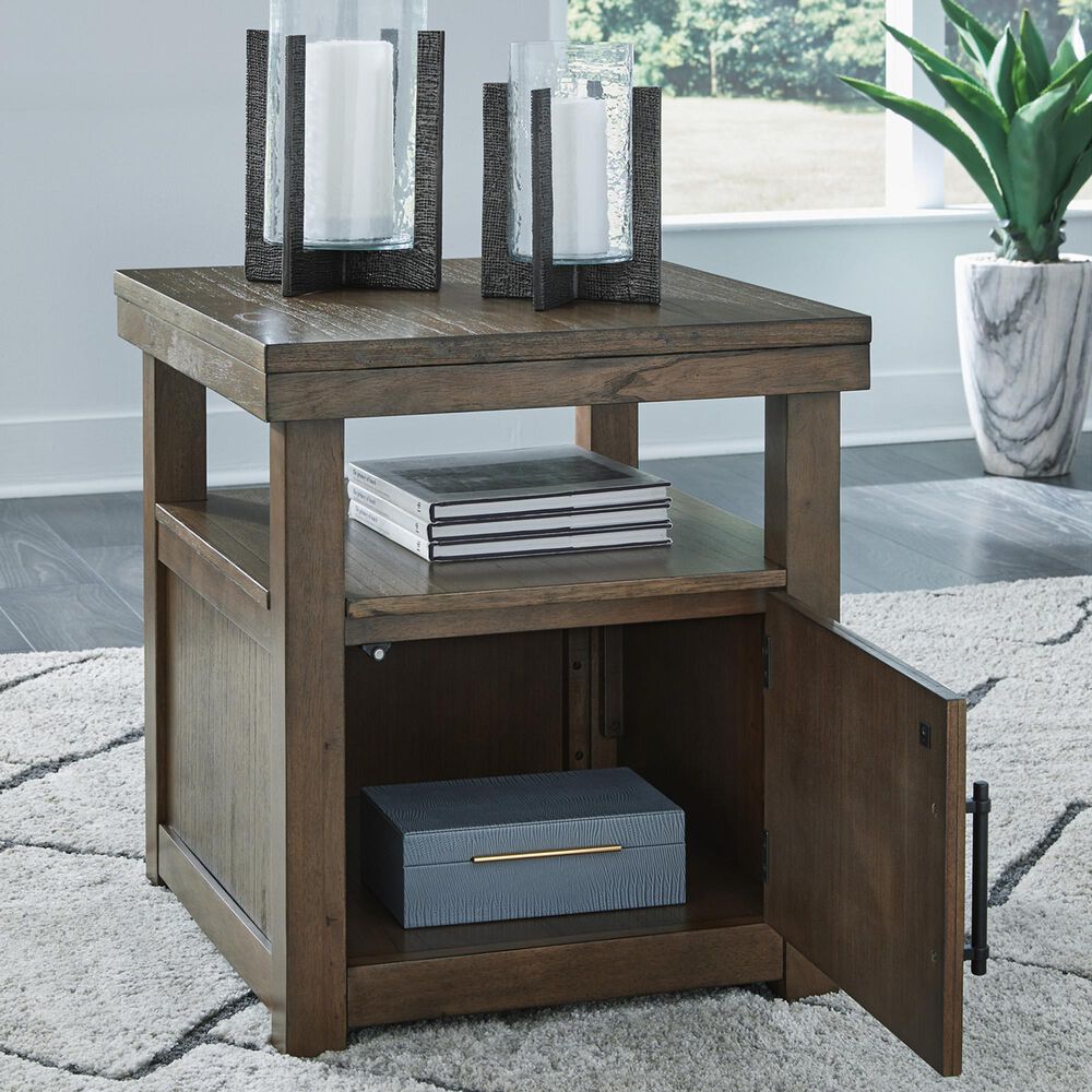 Ashley Boardernest Rectangular End Table in Brown, , large