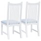 Linon Home Decor Bonnie Side Chair with Light Blue Faux Leather Cushion in White (Set of 2), , large