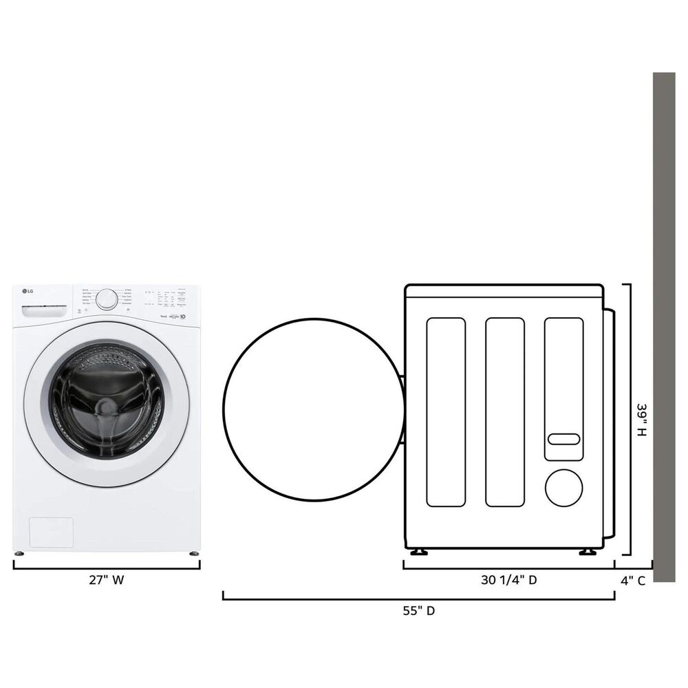 LG 4.5 Cu. Ft. Smart Front Load Washer in White, , large