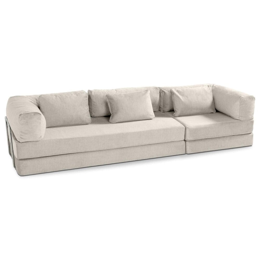 Jaxx Unsofa Stationary Sofa in Ivory Velvet, , large