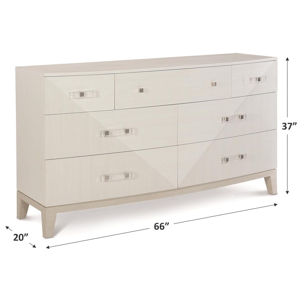 Bernhardt Axiom 7 Drawer Dresser in Linear White and Linear Gray, , large