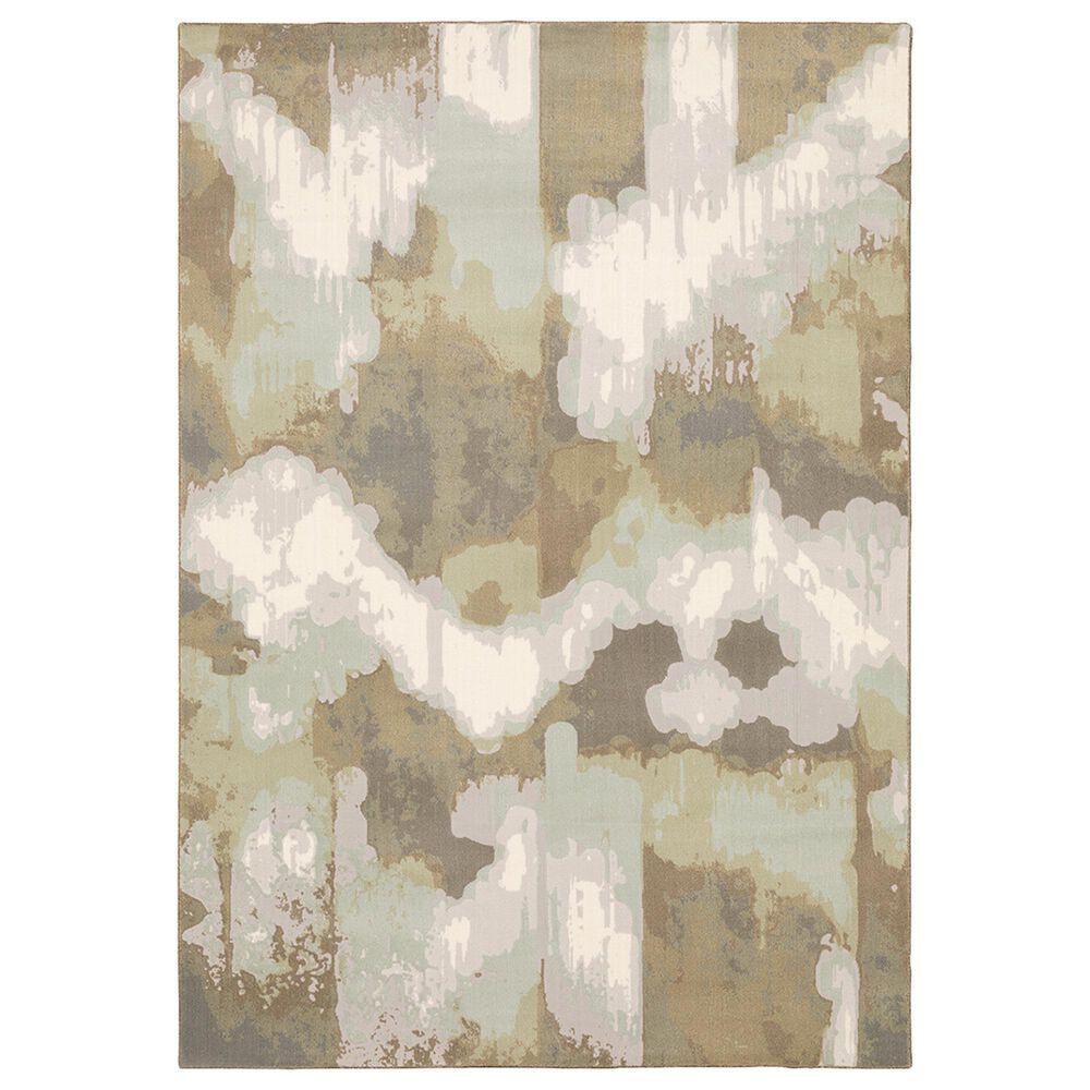 Oriental Weavers Capistrano Abstract 539C1 3"10" x 5"5" Ivory and Green Area Rug, , large