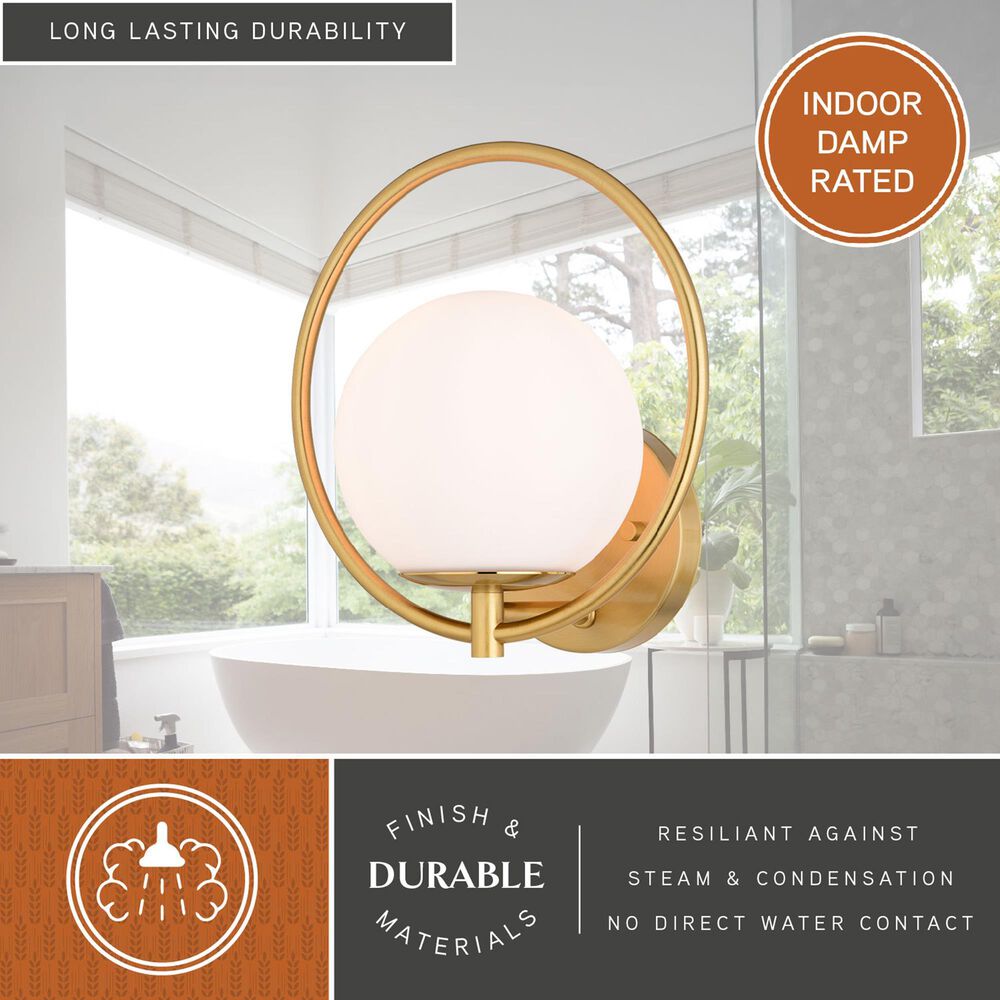Vaxcel Bucktown 1-Light Wall Sconce in Natural Brass, , large