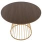 LumiSource Canary Contemporary Dining Table in Gold Metal and Walnut Wood by LumiSource, , large