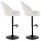 LumiSource Renee Adjustable Swivel Bar Stool with Cream Fabric Upholstery in Black (Set of 2), , large
