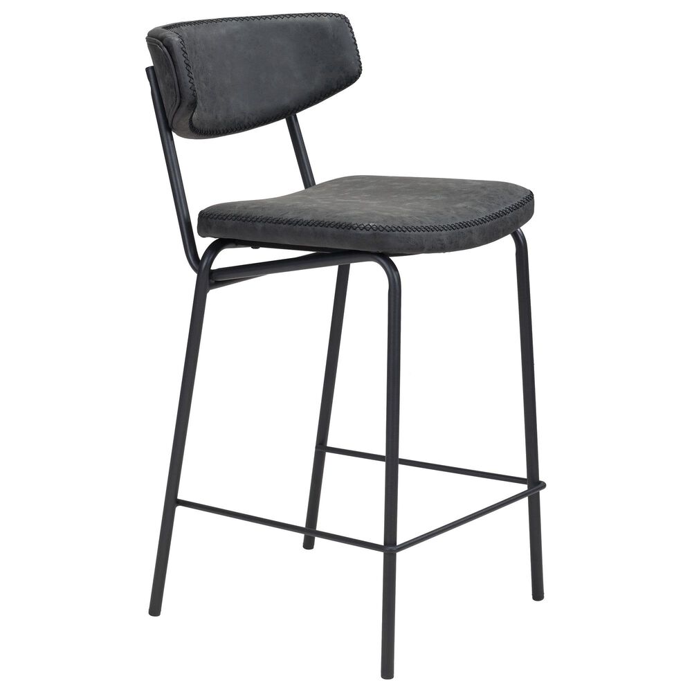 Zuo Modern Sharon Counter Chair in Vintage Black/Black, , large