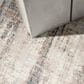 Nourison Infinity IFN02 4" x 6" Ivory, Grey and Blue Area Rug, , large