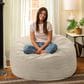 Jaxx Saxx 4" Large Round Bean Bag Chair in Ivory, , large