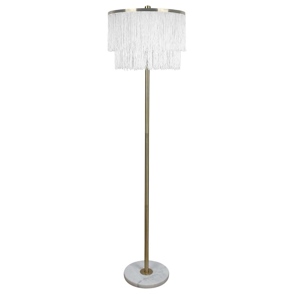 Classy Art Wholesalers Tassel Elegance I Floor Lamp in Soft Gold and White, , large