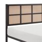 Hearth and Haven Full Platform Bed with Faux Cane Panel Headboard in Dark Bronze, , large