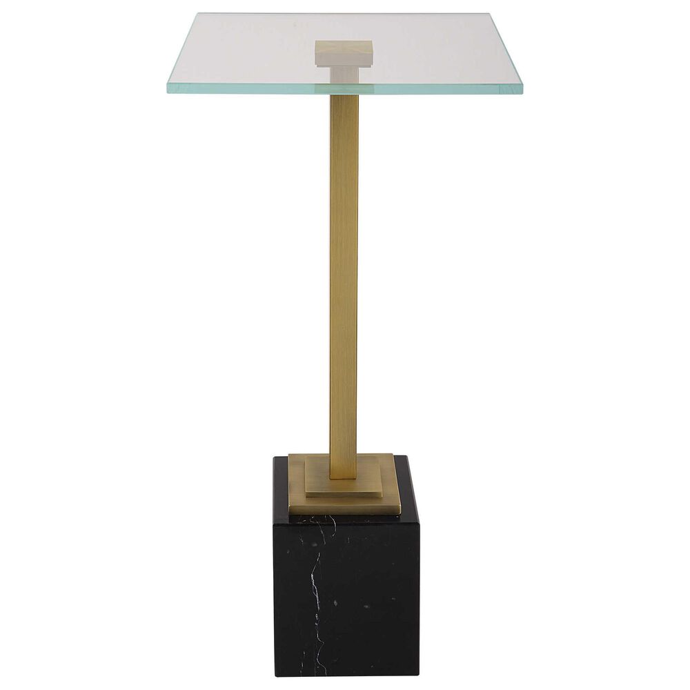 Uttermost Martini Table in Black and Brass, , large