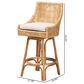 Baxton Studio Bella Swivel Bar Stool in Natural Brown, , large