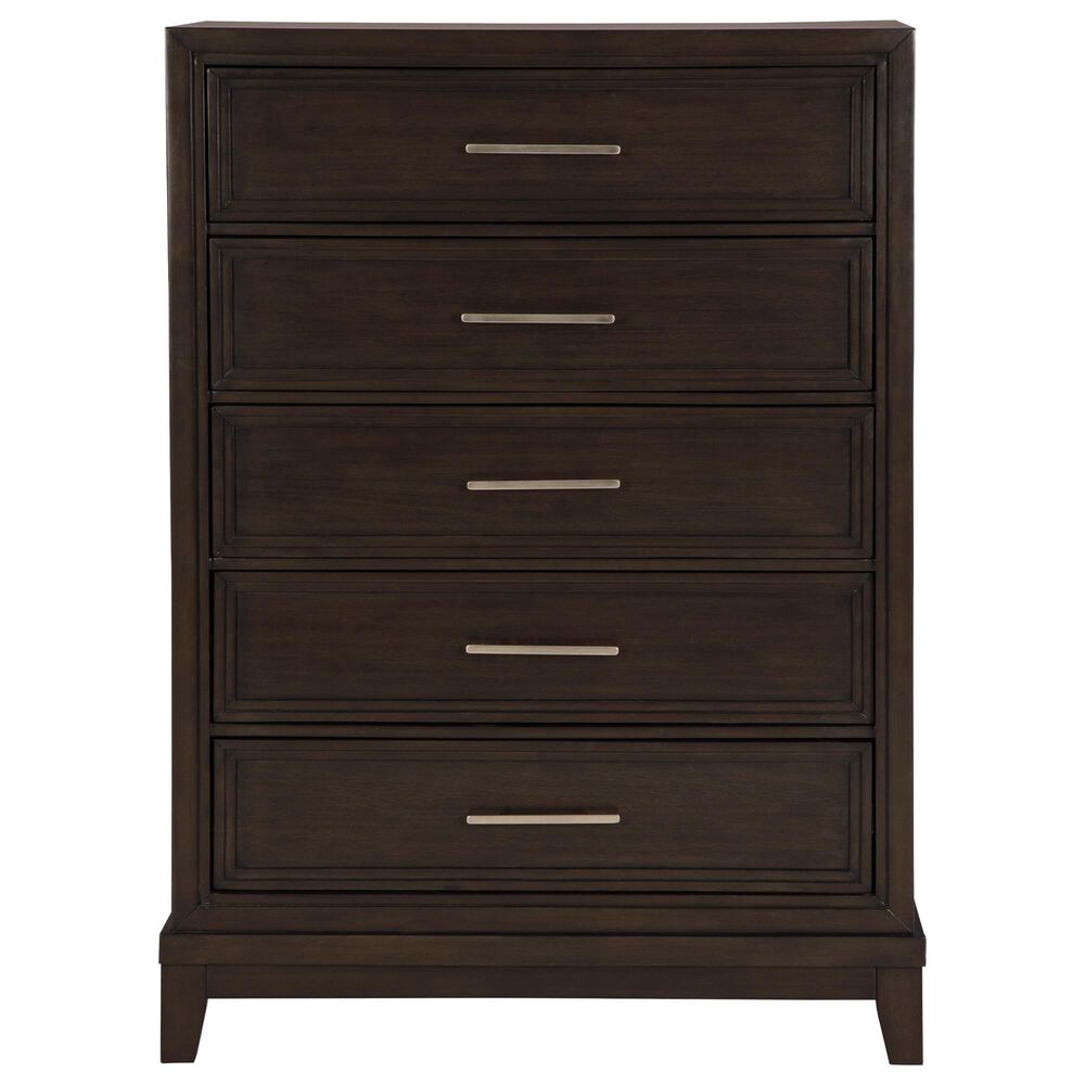 Ashley Neymorton 5-Drawer Chest in Dark Grayish Brown, , large