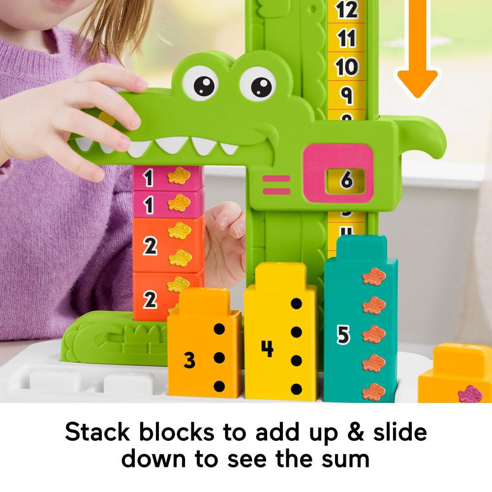 Fisher Price Adding Alligator Educational Toy with 10 Blocks in Multicolor, , large