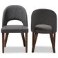 Baxton Studio Wesley Side Chair with Dark Grey Cushion in Walnut (Set of 2), , large