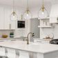Golden Lighting Ariella Small Pendant in Brushed Champagne Bronze with Clear Hammered Glass, , large