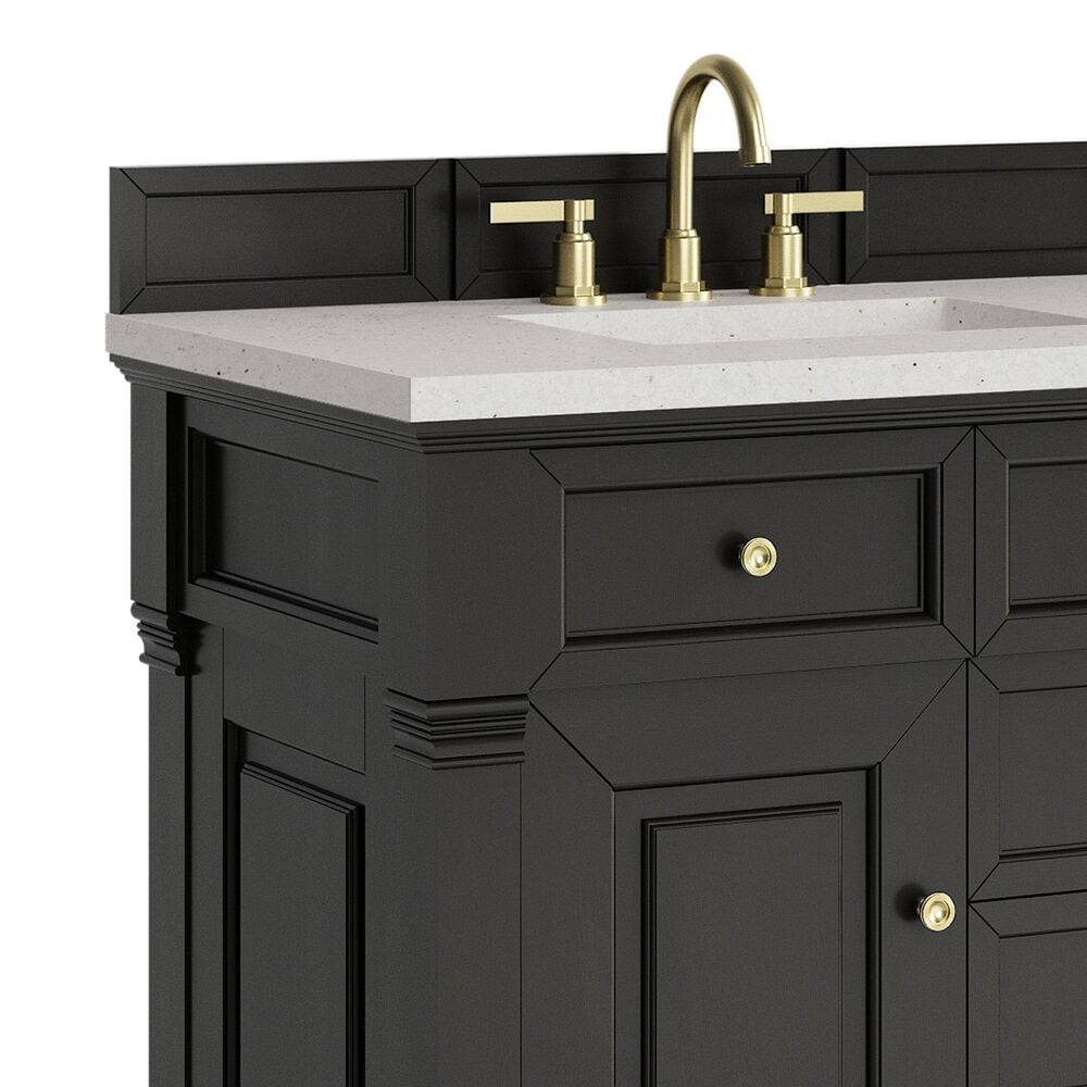 James Martin Vanities Brookfield 36&quot; Single Bathroom Vanity in Black Onyx with 3 cm Lime Delight Quartz Top and Rectangular Sink, , large