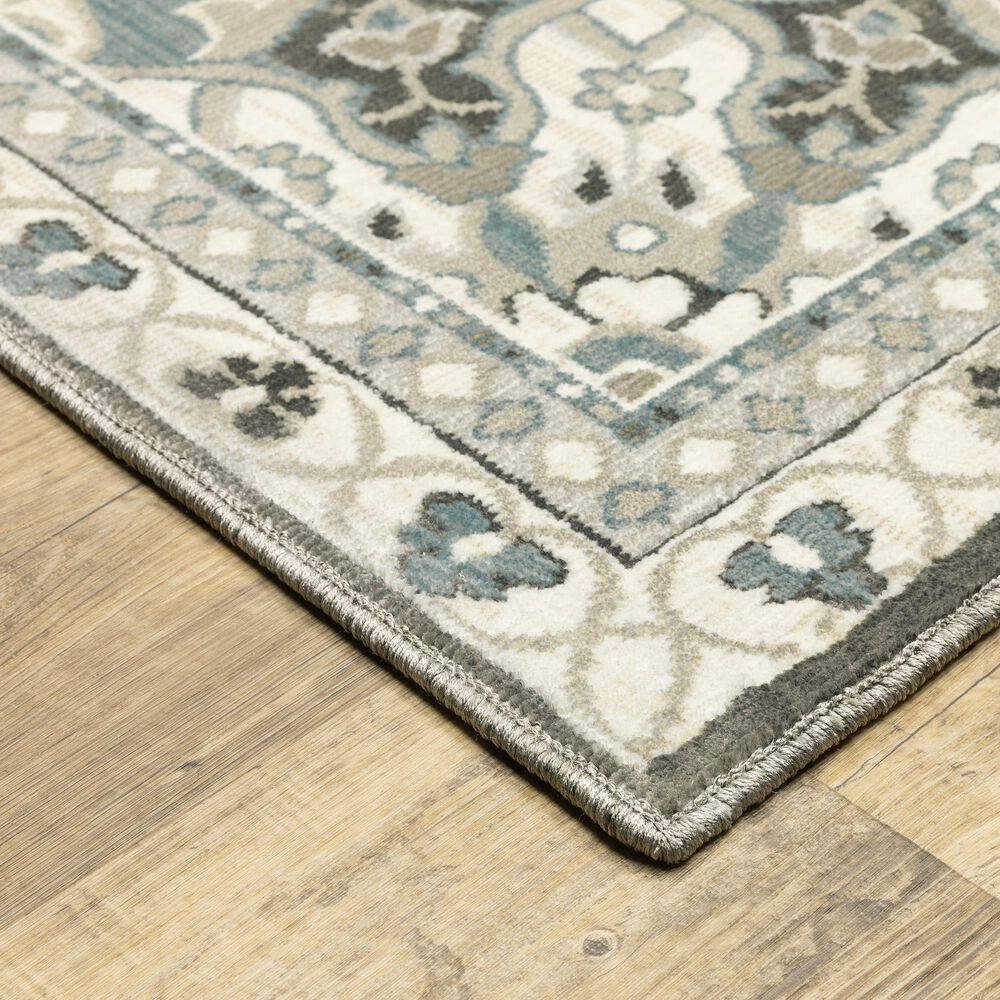 Oriental Weavers Ellington 2&#39;3&quot; x 7&#39;6&quot; Ivory and Blue Runner, , large