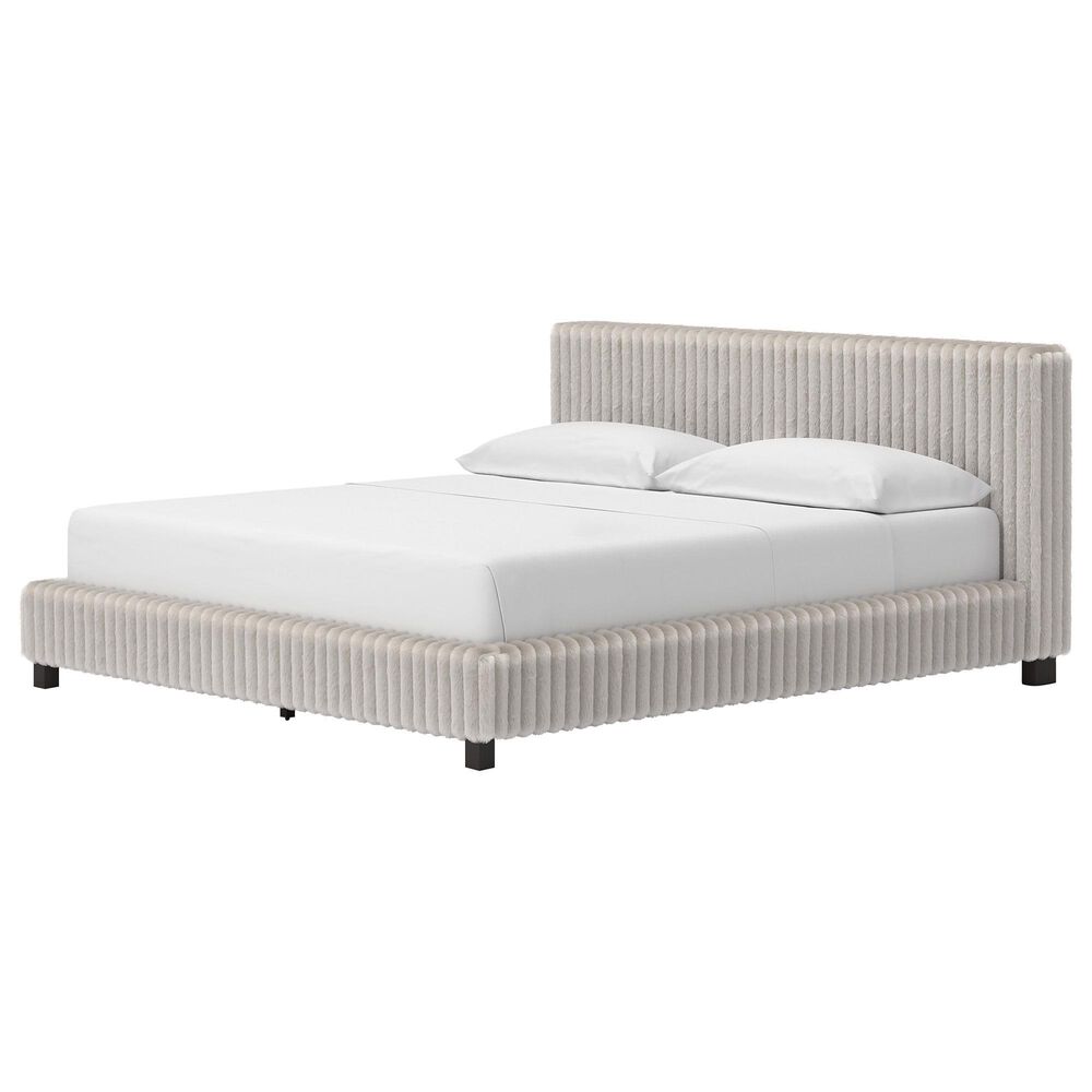 Ashley Zuraleus California King Upholstered Platform Bed with Two Nightstands in Matte White, , large