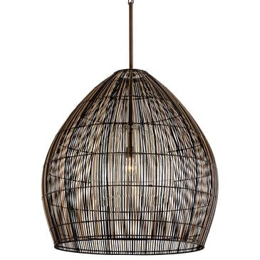 Troy Lighting Holden 1-Light Chandelier in Textured Bronze, , large