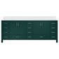 Lexora Home Jacques 84" Double Bathroom Vanity in Green with 2 cm White Cultured Marble Top and Rectangular Sinks, , large