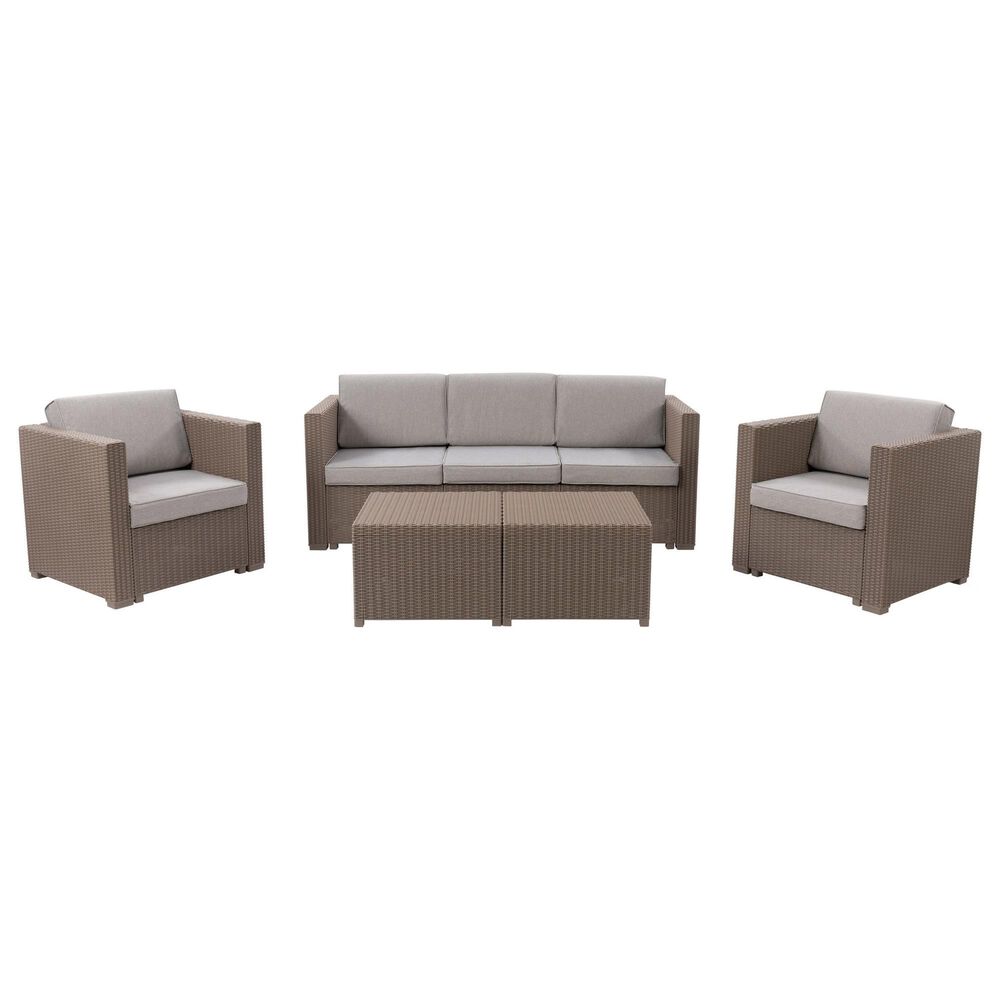 CorLiving Lake Front 5-Piece Patio Chat Set in Beige, , large