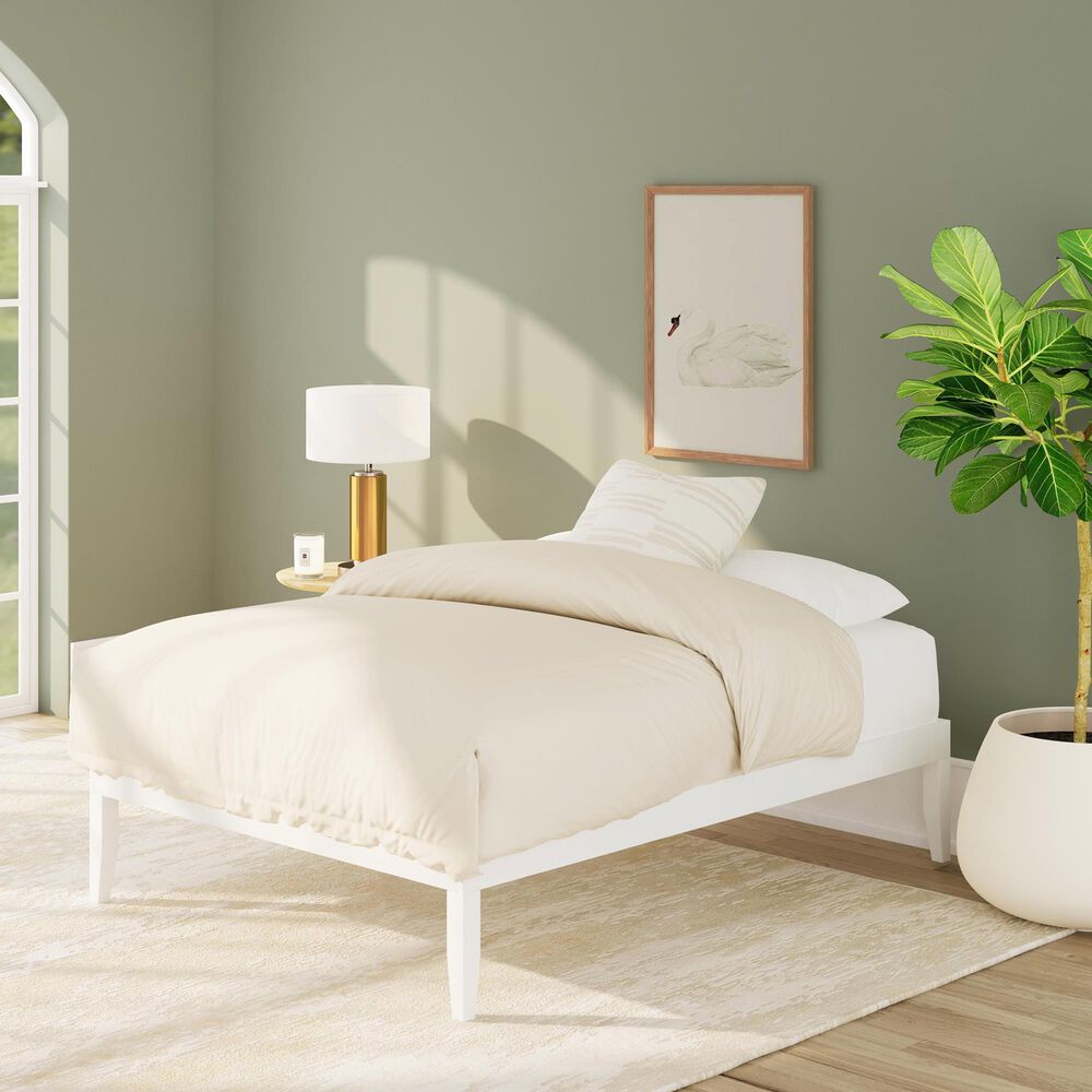 Linon Home Decor Polly Full Platform Bed in Bold White, , large