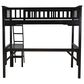 Linon Home Decor Levi Twin Workstation Loft Bed with Desk in Black, , large