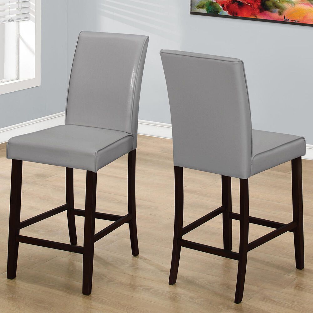 Monarch Specialties Dining Chair with Grey Cushion in Black &#40;Set of 2&#41;, , large